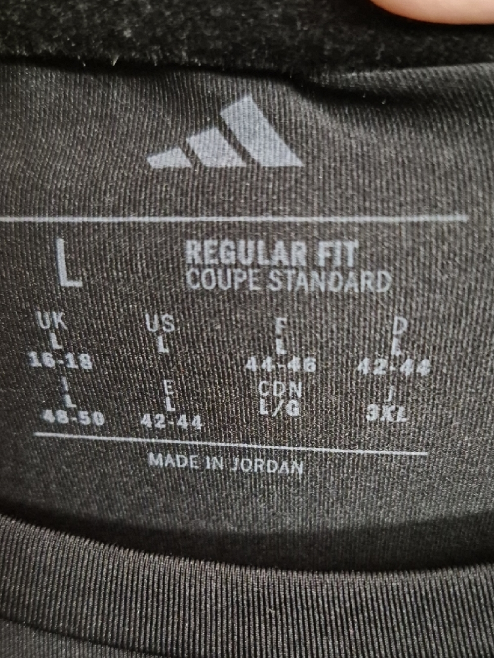 adidas Black Short-Sleeve Crew Tee with White Logo - Picture 3 of 8